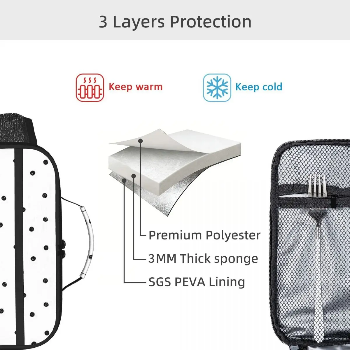 Bolsa de almuerzo aislada con  - Tote Bag Sublimation reseña y precio